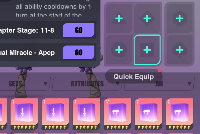 quick equip relics dislyte